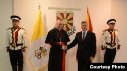 Претседателот Ѓорге Иванов и државниот секретар на Ватикан, кардинал Пјетро Паролин, Скопје, 18.03.2016. 