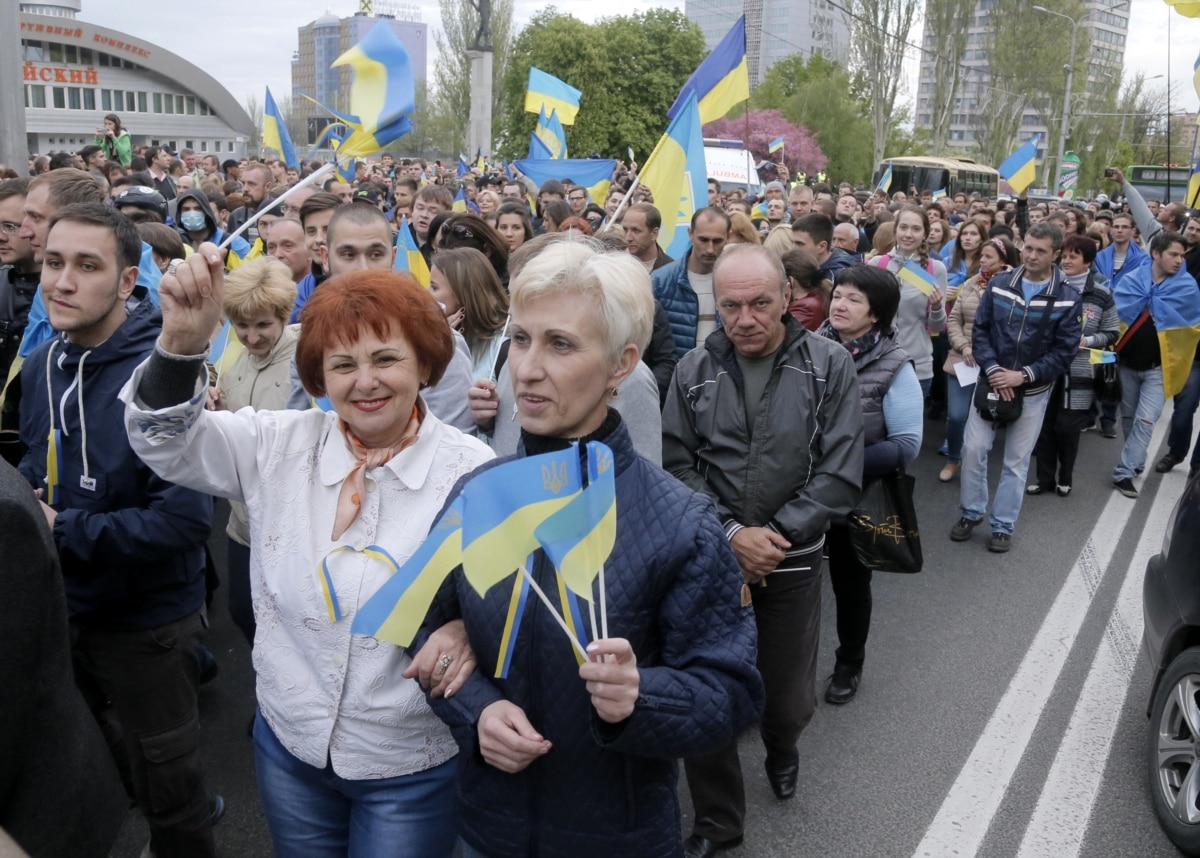 Остання акція на підтримку України в Донецьку 28 квітня 2014 року, яка завершилась кривавим нападом