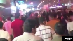 Online videos appear to show Iranian protests and demonstrations over water has continued in other cities of Khuzestan province. 