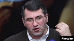 Armenia -- The deputy chairman of the opposition Zharangutyun Party, Armen Martirosian, at a press conference in Yerevan, 22Feb2013.