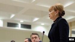 Обвинителката Вилма Русковска во суд за случајот „Рекет“