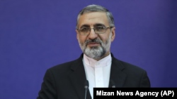 Iran's Judiciary spokesman Gholam Hossein Esmaili gives a press conference in Tehran, February 4, 2020