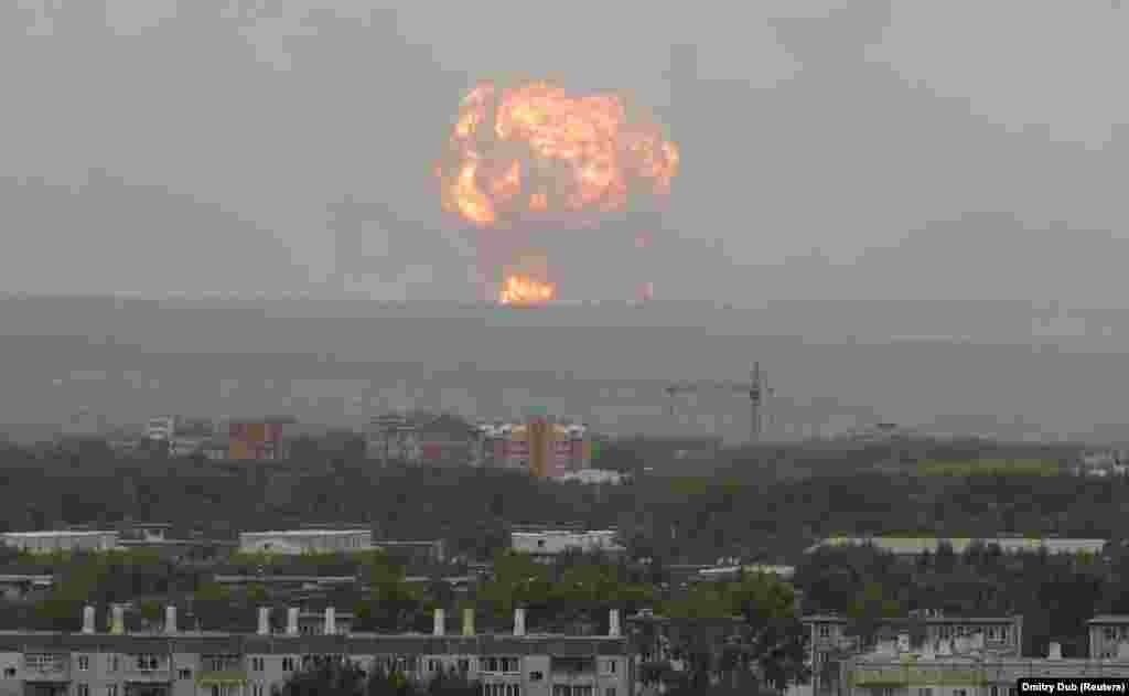 Huge Explosions Rock Russian Ammo Dump