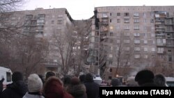 Россия. Магнитогорск. На месте взрыва газа в жилом доме. 31 декабря 2018 года.