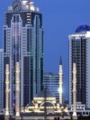 Chechnya -- Grozny -- city landscape, May 23, 20146 / View of the mosque "Heart of Chechnya" Akhmad Kadyrov and business district "Grozny City".