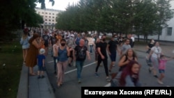 Митинг в поддержку арестованного губернатора Фургала и против назначенного врио Дягтерёва, Хабаровск, 21 июля