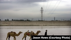 The new power line spans the Afghan-Uzbek border