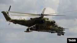 Вертолет Ми-24 российских ВВС в Сирии