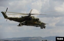 Один из вертолётов российского производства, участвующий в боевых действиях в Сирии (архивное фото)