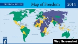 Freedom House - map of freedom 2014