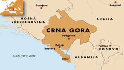 Mapa Crne Gore i regije, ilustracija