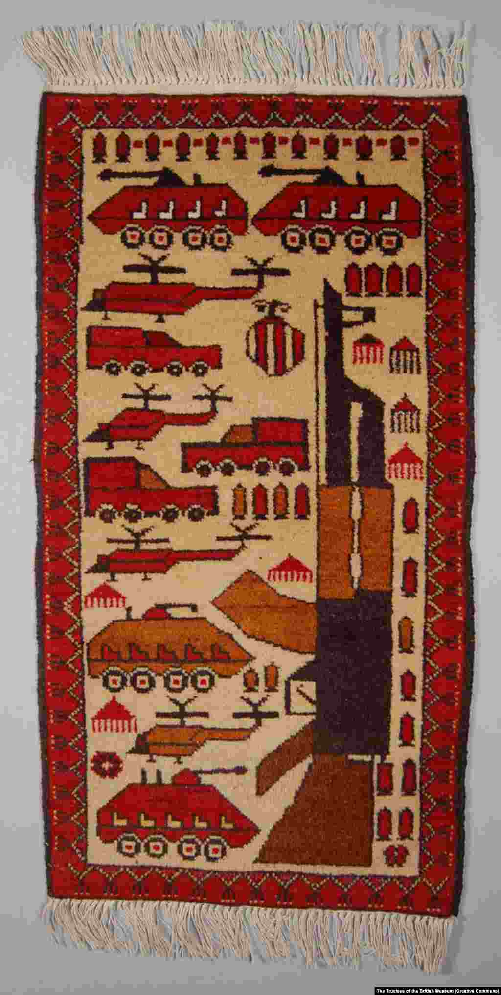 Yar says: &quot;In 1980 and &#39;81 some [war rugs] came to [West] Germany. It was during the Cold War, so it was interesting for Western people and they bought it, like a piece of history showing the Soviet Army in Afghanistan. When the merchants saw that there [was] a market for it, they ordered more from weavers in the north of Afghanistan. And they made a lot of pieces with guns and tanks, etc.&quot; &nbsp; &nbsp;