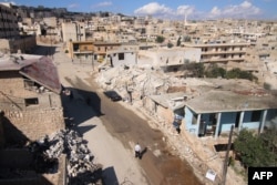 Пригород Алеппо, разрушенный бомбардировкой
