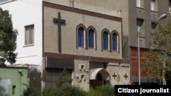 The entrance of the church of Jama'at-e Rabbani, an Evangelical Presbyterian Church in Tehran, undated. FILE PHOTO