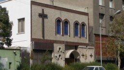 The entrance of an Evangelical Presbyterian Church in Tehran, undated.