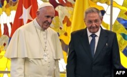 Papa Francisc și Raul Castro la Havana, 20 septembrie 2015