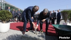 Armenia - Officials hold a ground-breaking ceremony for the construction by an Italian company of a new power plant in Yerevan, 20Mar2017.