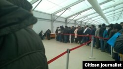 Сахарово марказидаги муҳожирлар навбати