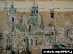 Андрэй Філіповіч. Фрагмэнты дзьвюх карцін мастака: храмы ХVІІ стагодзьдзя – касьцёлы езуітаў і брыгітак