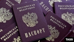 Russia -- Blanks Russian passports are seen in Ryazan, February 28, 2014