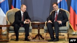 Попередня зустріч президента Росії Володимира Путіна (ліворуч) і прем’єр-міністра Сербії Александара Вучича відбулася у жовтні 2014 року