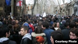 Акция протеста студентов. Тбилиси, 13 марта 2013 года. 