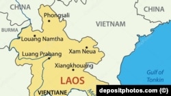 Фрагмент карты Лаоса.Иллюстративное фото.