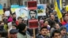 KAZAKHSTAN – Demonstrators take part in an anti-war protest in support of Ukraine amid Ukraine-Russia conflict, in Almaty, March 6, 2022