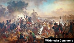 Виктор Мейреллес де Лима. Вторая битва у холмов Гуарарапис. 1879. После этой битвы, состоявшейся в 1649 году, Голландская Бразилия прекратила свое существование.