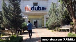 Turkmenistan. Travel office "Atlaz", "FlyDubai" in Ashgabat. June 2019 