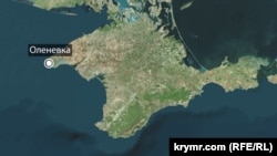 Село Оленевка на карте Крыма