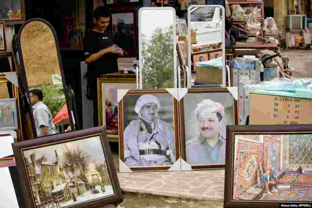 Paintings for sale in Irbil, in Iraq's autonomous Kurdish region