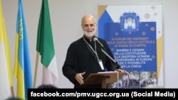 Борис Ґудзяк, президент УКУ,єпископ Паризької єпархії на ІІ Форумі мігрантів УГКЦ. Рим, 6 жовтня 2018 року