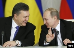 Віктор Янукович та Володимир Путін під час зустрічі у Москві. 17 грудня 2013 року