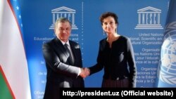 Фаронса - мулоқоти Мирзиёев бо дабири кулли ЮНЕСКО. 8 октябри соли 2018