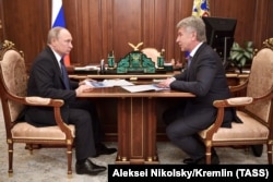 Leonid Mikhelsonla o întîlnire la Moscova cu președintele Putin, februarie 2019