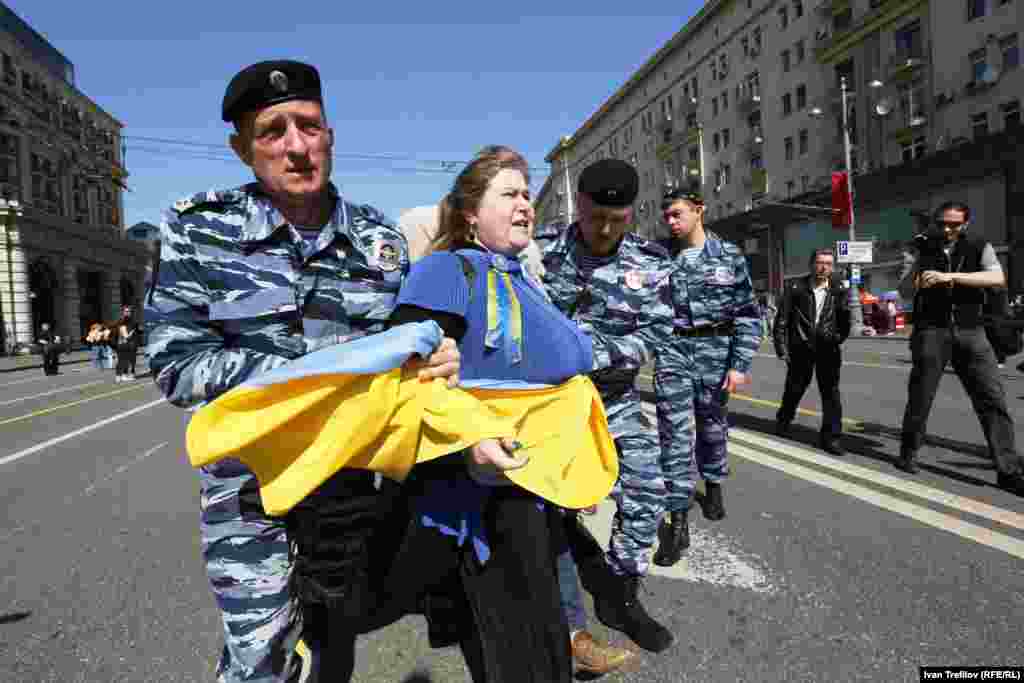 Антивоенная акция в поддержку Украины в Москве