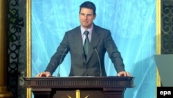Actor Tom Cruise at the opening in 2004 of Spanish headquarters of the Church of Scientology in Madrid