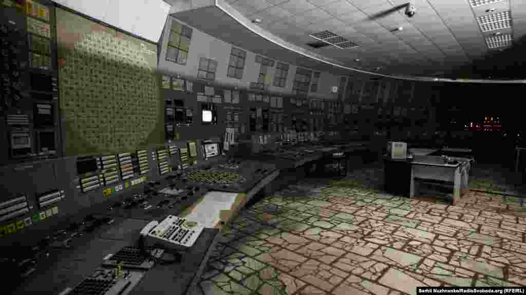 The control room of the third block of the Chernobyl nuclear plant