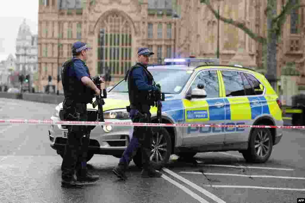 Armed police in central London