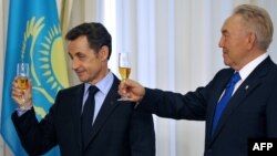 Николя Саркози и президент Казахстана Нурсултан Назарбаев в Астане 