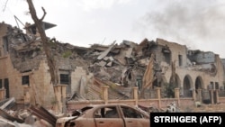  Снимка от сирийския град Дейр ез-Зор от 5 ноември 2017 година, след обстрел с 