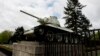 A World-War-II-era Russian tank on display at the Soviet war memorial near Berlin's Brandenburg Gate. 