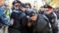 Kazakh police detain anti-government protesters in Almaty in October.