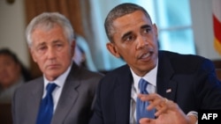 U.S. President Barack Obama (right) with Defense Secretary Chuck Hagel (file photo)