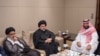 Saudi Crown Prince Mohammed bin Salman (R) met with Iraqi Shi'ite leader Muqtada al-Sadr (C) last week