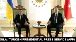 Владимир Зеленский и Реджеп Эрдоган во время переговоров в Анкаре, 16 октября 2020 года