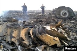 Locul unde s-a prăbușit avionul de pasageri din Malaezia.