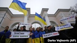 Митинг противников аннексии в Крыму. 11 марта 2014 года.
