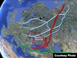 Geografski prikaz ruskih plinovoda i budućeg TurkStreama (označen zelenom bojom)